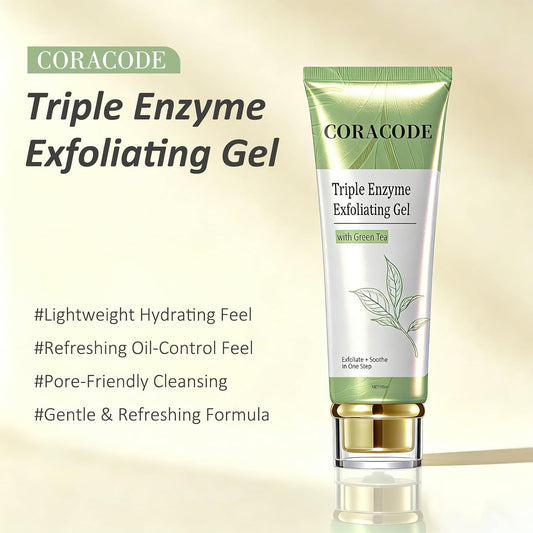 Before and after using the Browe exfoliating gel — rough, dry skin to smooth and hydrated