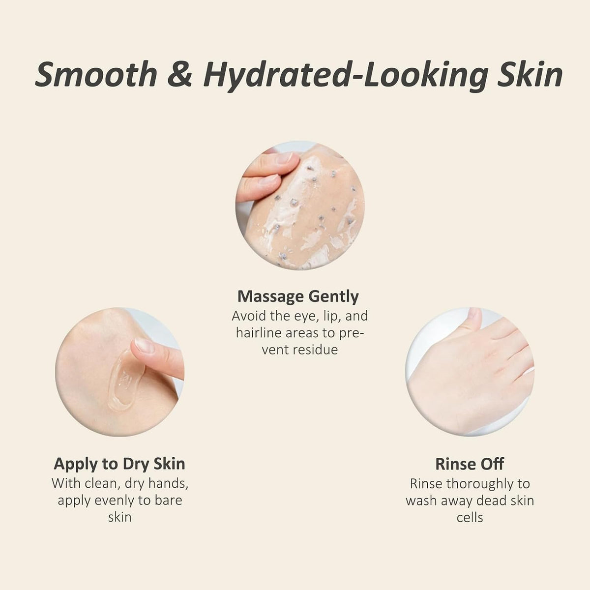 How to use the Browe exfoliating gel — apply to dry skin, massage gently, rinse off
