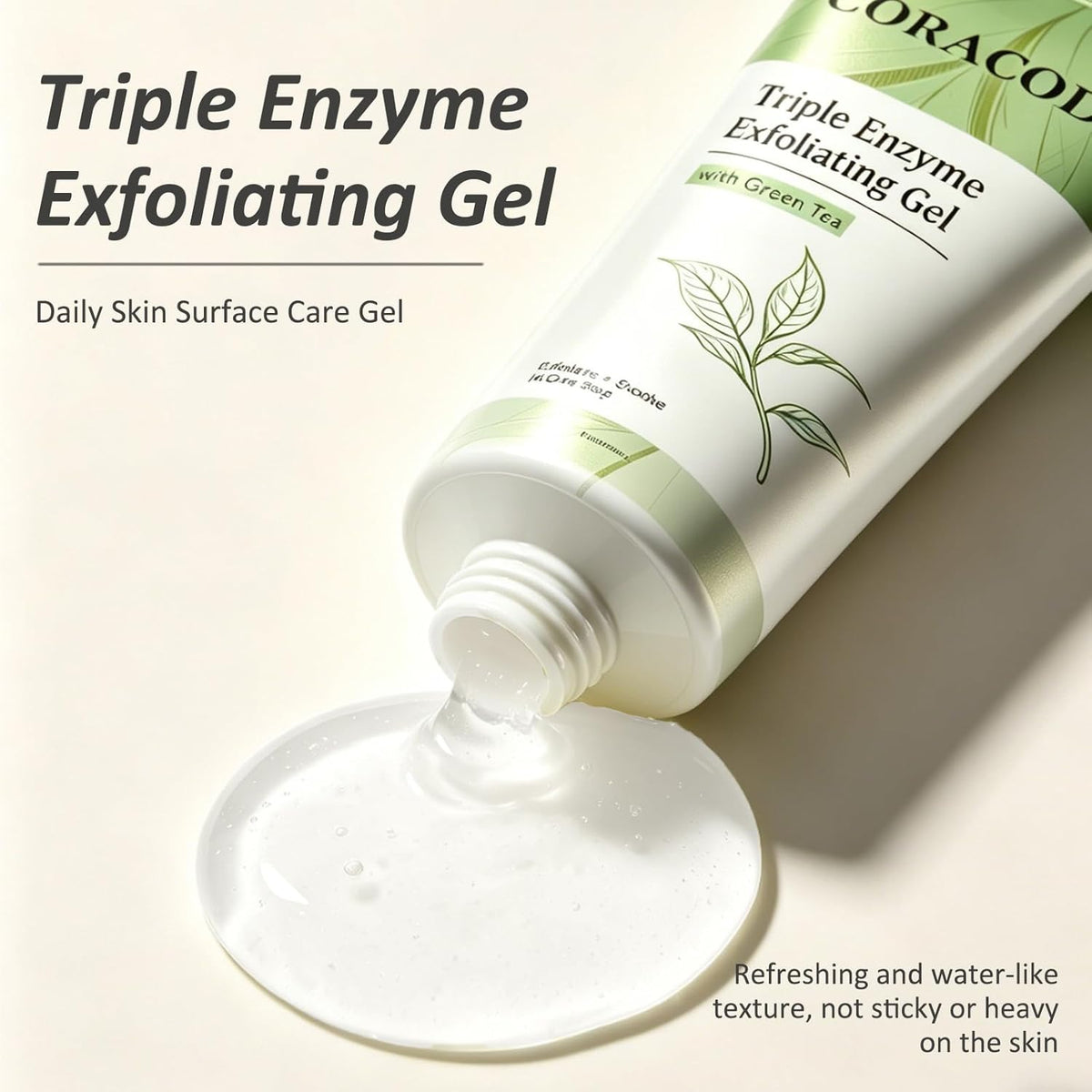 Browe exfoliating gel texture — smooth white gel squeezed from the tube